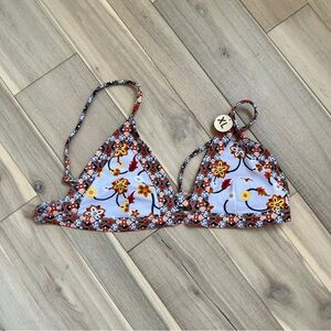 Floral Triangle Bikini Top